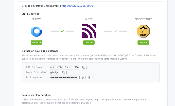 Zigbee2MQTT MQTT credentials in Gladys