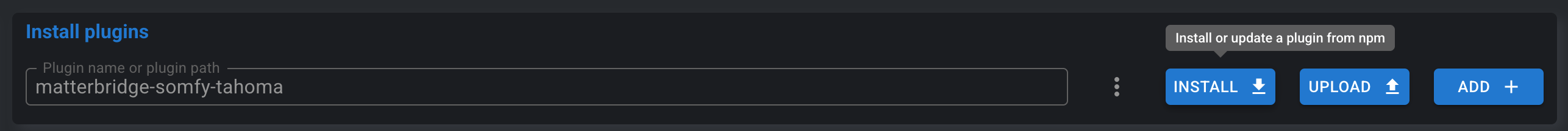 Somfy TaHoma plugin